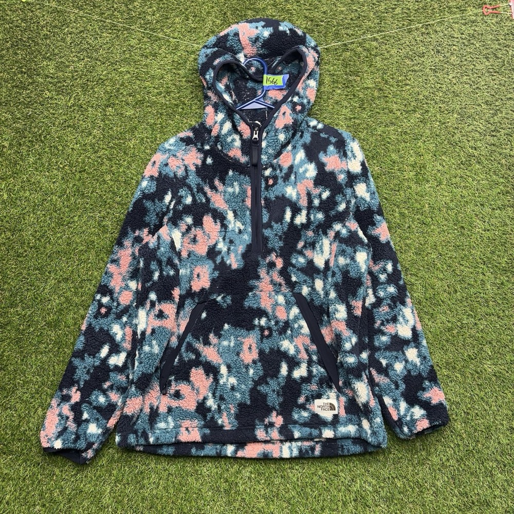 The North Face Anorak Fleece Womens Medium Campshire Aztec 1/2 Zip Hooded Jacket